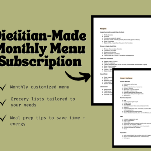Dietitian-Made Monthly Menu Subscription